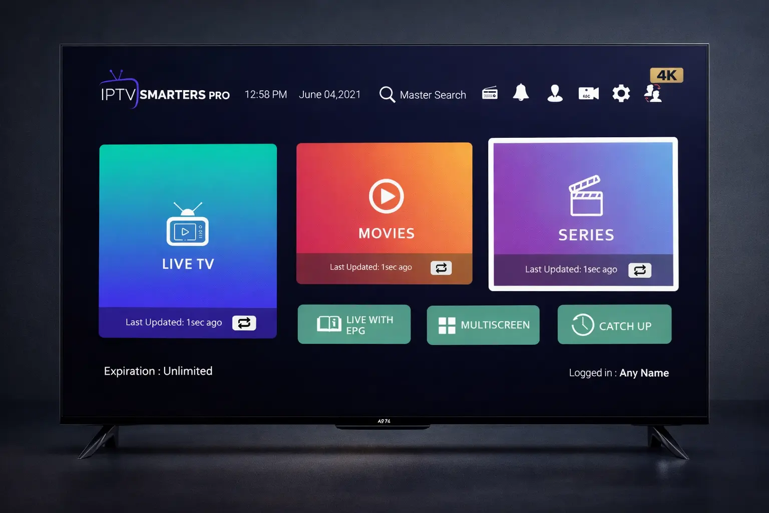 Smart TV affichant une interface de streaming moderne