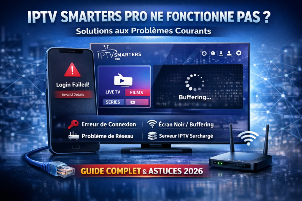 résoudre les problèmes courants sur IPTV Smarters pro en 2026