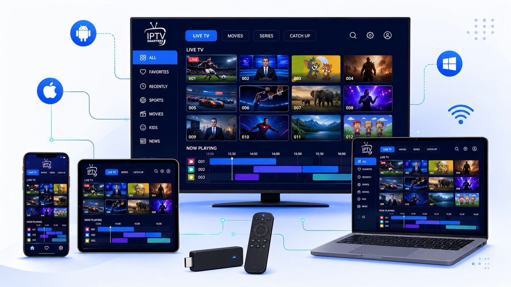 IPTV Smarters Pro sur smartphone, tablette, PC, Smart TV et Fire Stick