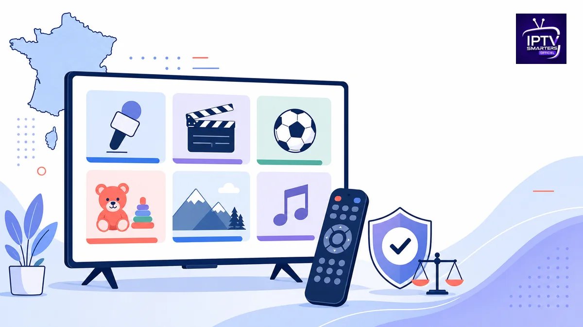 Chaînes françaises IPTV en 2026 avec télévision, catégories et contrôle légal