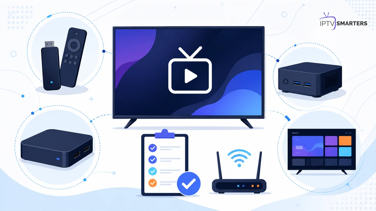 Appareils compatibles avec IPTV Smarters Pro : Smart TV, clé HDMI, box et mini-PC