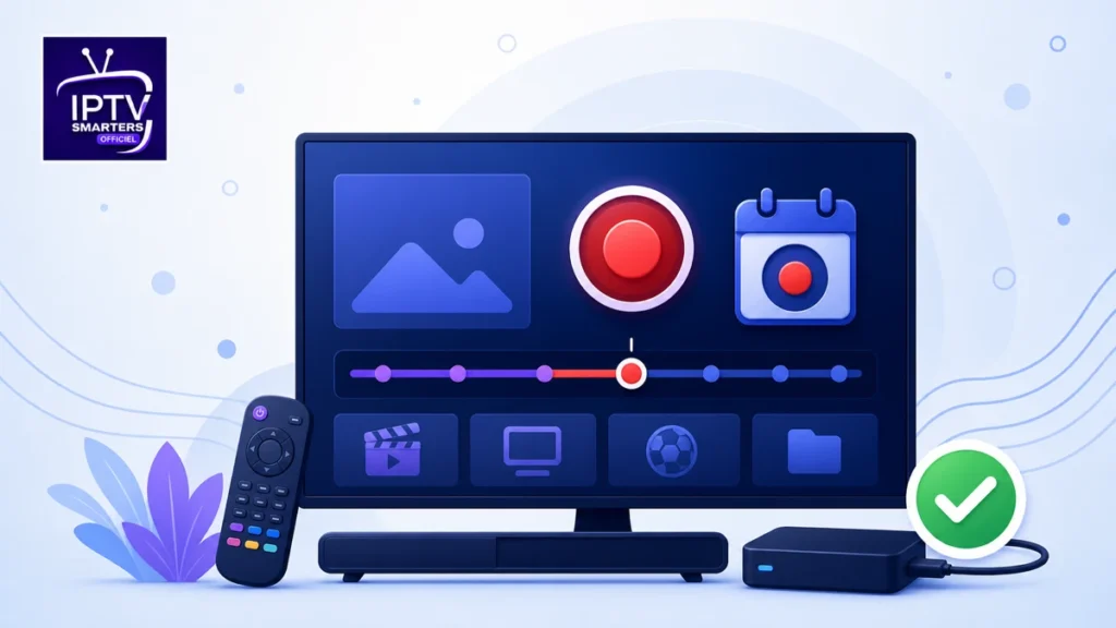 Enregistrer programmes IPTV Smarters Pro avec programmation et stockage externe
