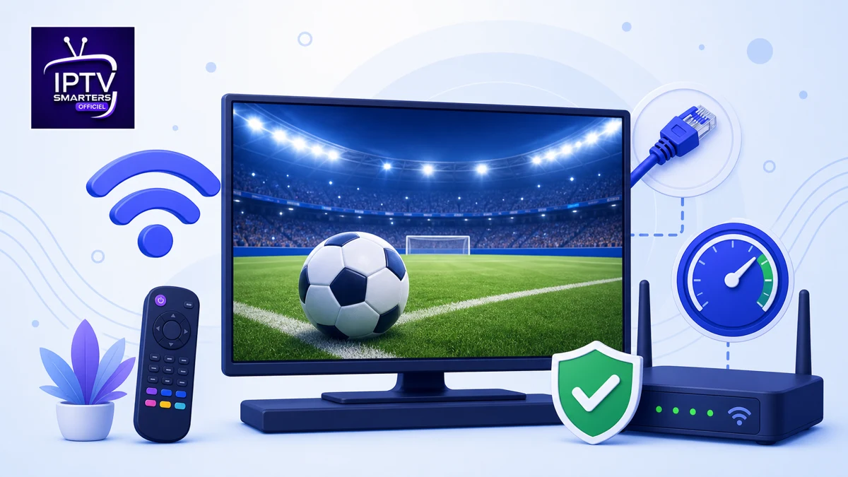 IPTV Smarters Pro sport stable pendant un grand match avec Ethernet et Wi-Fi
