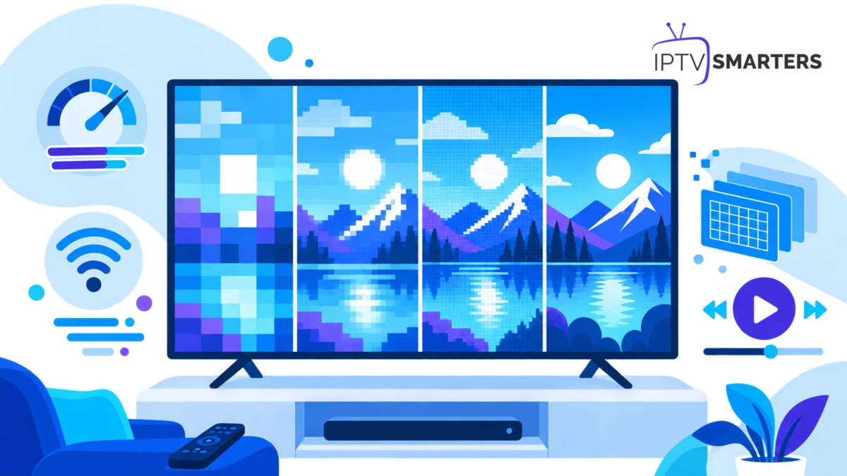 Comparaison des qualités vidéo SD, HD, Full HD et 4K sur IPTV Smarters Pro