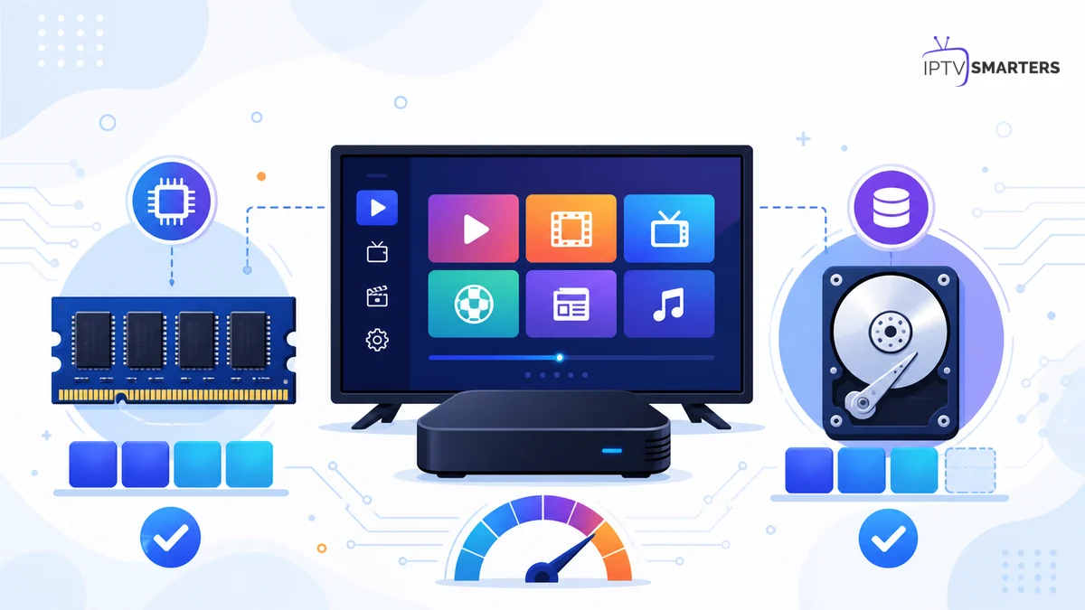 RAM et stockage nécessaires pour un boîtier IPTV Smarters Pro
