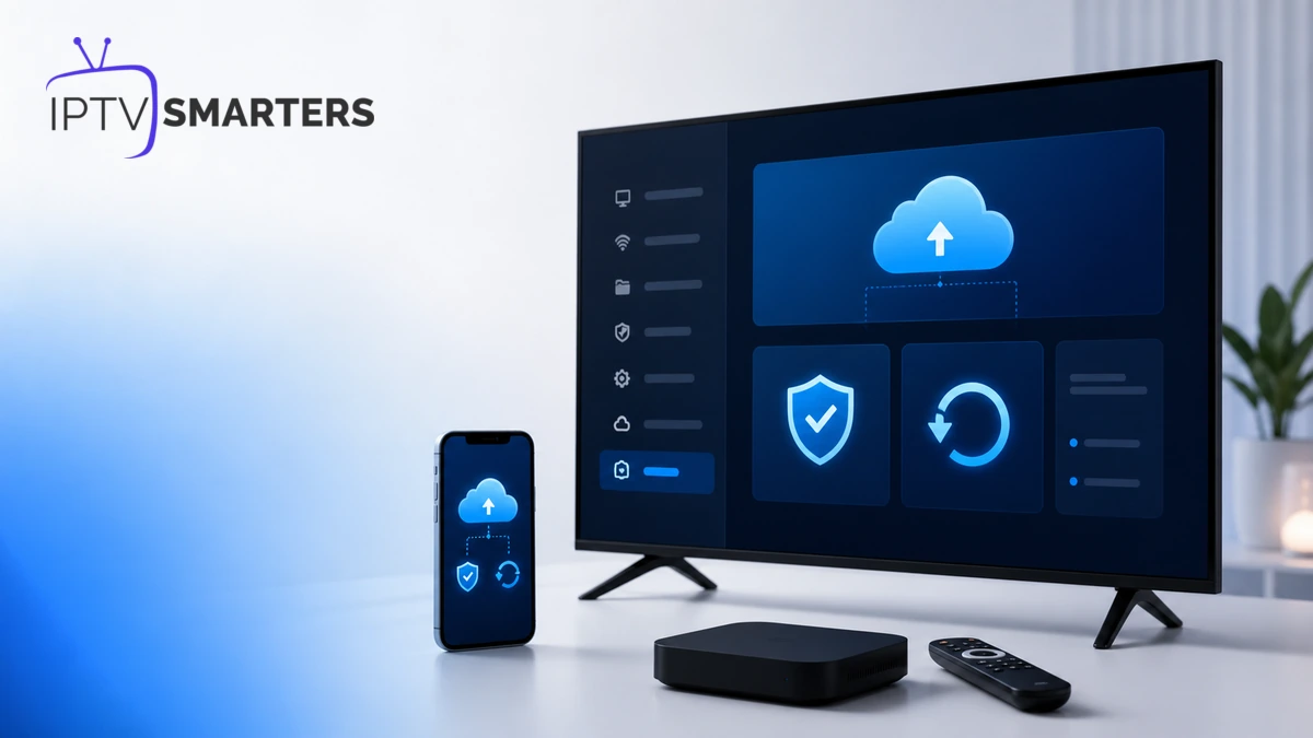 Sauvegarder code IPTV avec coffre sécurisé, téléphone et validation de restauration Smarters Pro